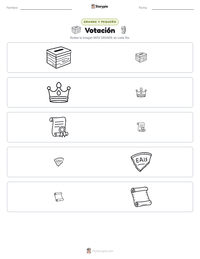 Vista previa de la hoja de trabajo imprimible de Votación