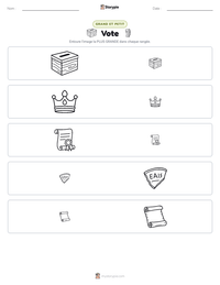 Aperçu de la feuille de travail imprimable Vote