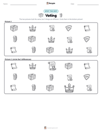 Voting printable worksheet preview