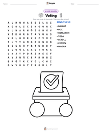 Voting printable worksheet preview