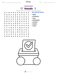Vista previa de la hoja de trabajo imprimible de Votación