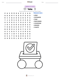 Aperçu de la feuille de travail imprimable Vote
