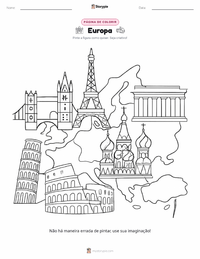 Prévia da folha de atividades imprimível Europa