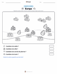 Aperçu de la feuille de travail imprimable Europe