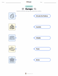 Folha de atividades imprimível Europa para crianças