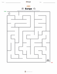 Europe printable worksheet preview