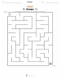 Vista previa de la hoja de trabajo imprimible de Europa
