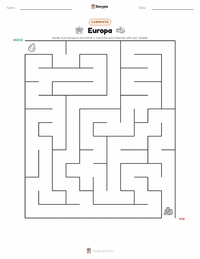 Prévia da folha de atividades imprimível Europa