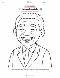 Halaman mewarnai Nelson Mandela untuk anak-anak