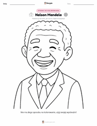 Strona do kolorowania Nelson Mandela dla dzieci