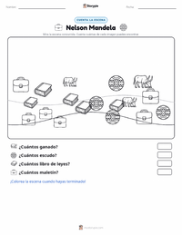 Vista previa de la hoja de trabajo imprimible de Nelson Mandela