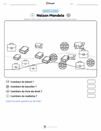 Aperçu de la feuille de travail imprimable Nelson Mandela
