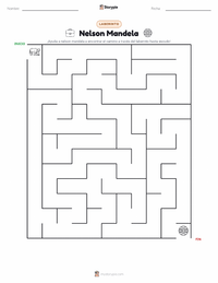Vista previa de la hoja de trabajo imprimible de Nelson Mandela