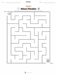 Nelson Mandela afdrukbare werkblad voorbeeld