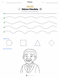 Nelson Mandela yazdırılabilir çalışma sayfası önizlemesi