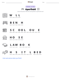 Apartheid printable worksheet preview