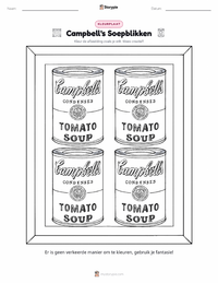 Campbell’s Soepblikken afdrukbare werkblad voorbeeld