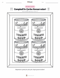 Campbell's Çorba Konserveleri yazdırılabilir çalışma sayfası önizlemesi