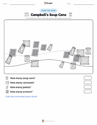 Campbell’s Soup Cans printable worksheet preview