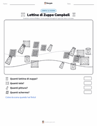 Anteprima della scheda stampabile di Lattine di Zuppa Campbell's