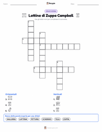 Anteprima della scheda stampabile di Lattine di Zuppa Campbell's