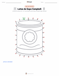 Vista previa de la hoja de trabajo imprimible de Latas de sopa Campbell