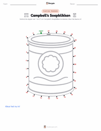 Campbell’s Soepblikken afdrukbare werkblad voorbeeld