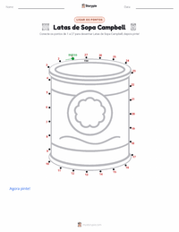 Prévia da folha de atividades imprimível Latas de Sopa Campbell