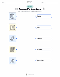 Campbell’s Soup Cans printable worksheet for kids