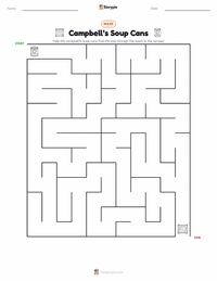 Campbell’s Soup Cans printable worksheet preview