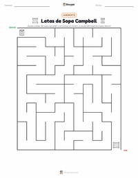 Vista previa de la hoja de trabajo imprimible de Latas de sopa Campbell