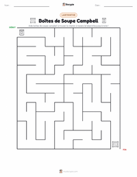 Aperçu de la feuille de travail imprimable Boîtes de soupe Campbell