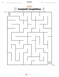 Campbell’s Soepblikken afdrukbare werkblad voorbeeld