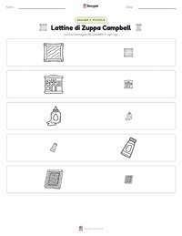 Anteprima della scheda stampabile di Lattine di Zuppa Campbell's