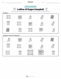 Anteprima della scheda stampabile di Lattine di Zuppa Campbell's