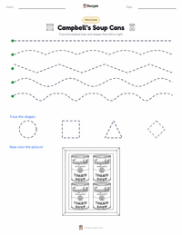 Campbell’s Soup Cans printable worksheet preview