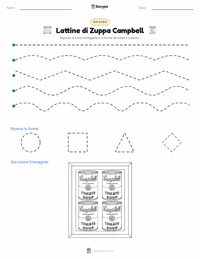 Anteprima della scheda stampabile di Lattine di Zuppa Campbell's