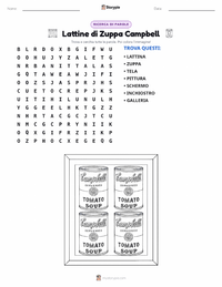 Anteprima della scheda stampabile di Lattine di Zuppa Campbell's