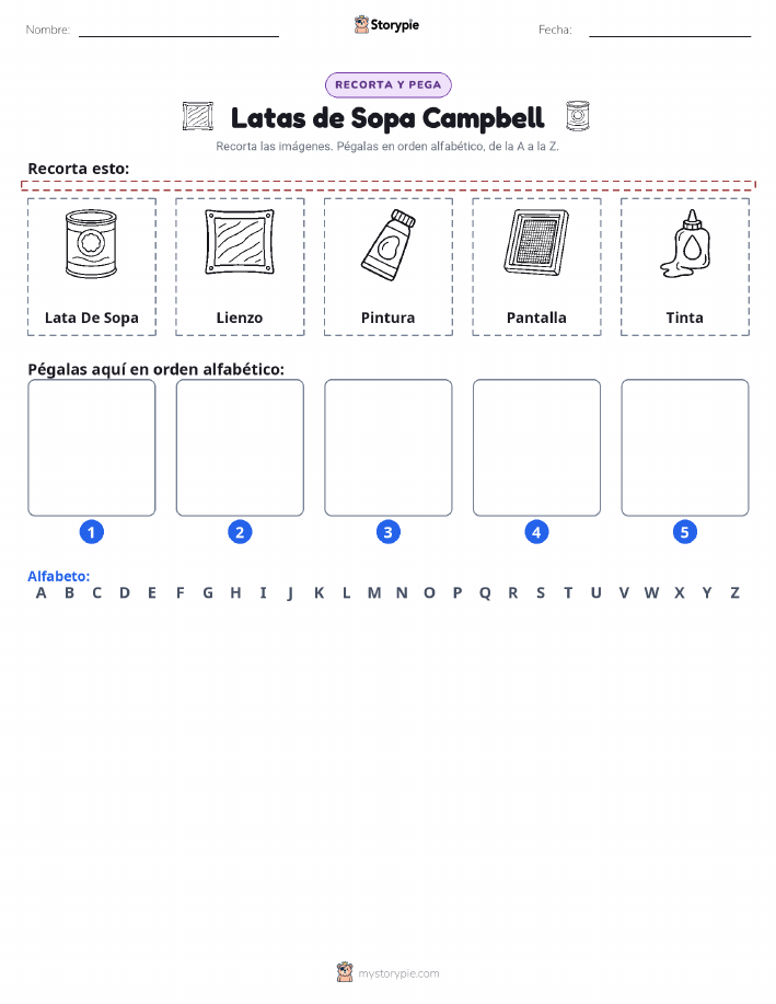 Cortar y Pegar el Alfabeto