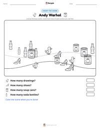 Andy Warhol printable worksheet preview