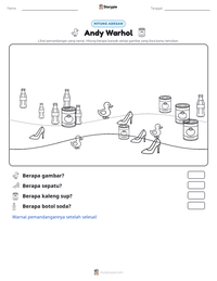 Prabaca lembar kerja cetak Andy Warhol