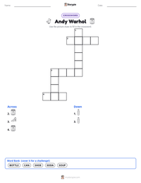 Andy Warhol printable worksheet preview