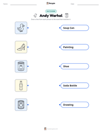 Andy Warhol printable worksheet preview