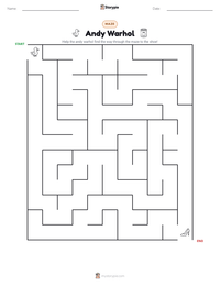 Andy Warhol printable worksheet preview