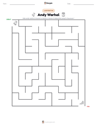 Aperçu de la feuille de travail imprimable Andy Warhol