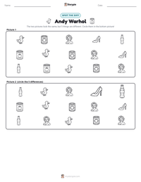 Andy Warhol printable worksheet preview