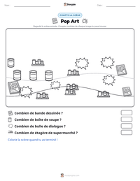Aperçu de la feuille de travail imprimable Pop Art
