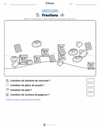 Aperçu de la feuille de travail imprimable Fractions