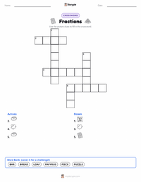 Fractions printable worksheet preview