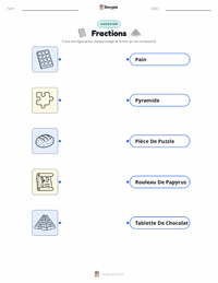 Feuille de travail imprimable Fractions pour les enfants